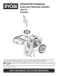 Ryobi Outdoor 3000 PSI User's Manual