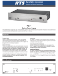 RTS PS-31 User's Manual