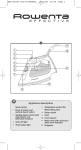 Rowenta Variable steam control iron User's Manual