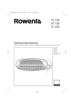 Rowenta BRUGSANVISNING IR 100 User's Manual