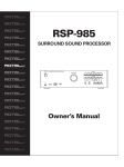 Rotel RSP-985 User's Manual