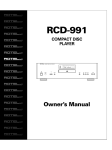 Rotel RCD-991 User's Manual