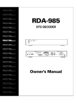 Rotel RDA-985 User's Manual