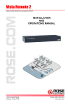 Rose electronic Switch MAN-VR2 User's Manual