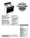 Roper FGS397X User's Manual