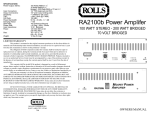 Rolls RA2100B User's Manual
