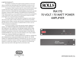 Rolls RA170 User's Manual