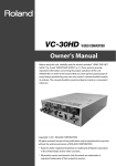 Roland VC-30HD User's Manual