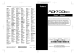 Roland RD-700SX User's Manual