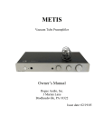 Rogue Audio METIS Vacuum Tube Preamplifier User's Manual