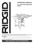 RIDGID TS3660 User's Manual