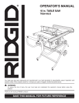 RIDGID TS2410LS User's Manual