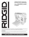 RIDGID TP1300LS User's Manual