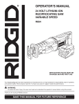 RIDGID R854 User's Manual