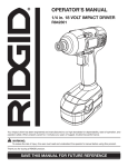 RIDGID R842301 User's Manual