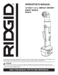 RIDGID R82233 User's Manual