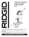 RIDGID R2400 User's Manual