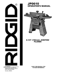 RIDGID JP06101 User's Manual
