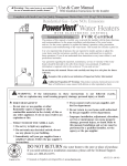 Rheem Professional Classic Series: Ultra Low NOx Power Vent Use & Care Manual