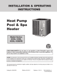 Rheem Compact Heat Pump Pool Heaters Installation and Operation Manual