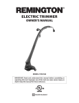 Remington Power Tools ST3010A User's Manual