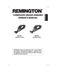 Remington Power Tools BGS36A User's Manual