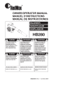 RedMax HB280 User's Manual