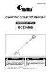 RedMax BRUSHCUTTERS BCZ2400S User's Manual