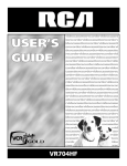 RCA VR704HF User's Manual