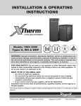 Raypak XTHERM 1005 User's Manual