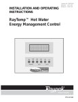 Raypak RayTemp Hot Water Energy Management Control User's Manual