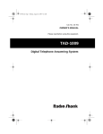 Radio Shack TAD-1009 User's Manual