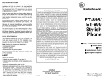Radio Shack ET-899 User's Manual