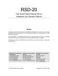 RAD Data comm RSD-20 User's Manual
