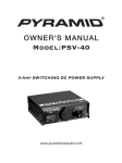 Pyramid Car Audio PSV-40 User's Manual