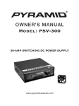 Pyramid Car Audio PSV-300 User's Manual