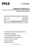 PYLE Audio PLD184V User's Manual