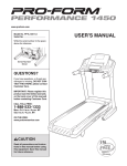 ProForm Treadmill PFTL14511.0 User's Manual