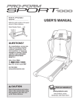 ProForm SPORT PFTL91205.0 User's Manual