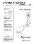 ProForm PFEL13031) User's Manual