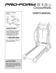 ProForm 515s User's Manual