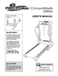 ProForm CrossWalk 380x User's Manual