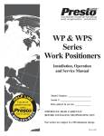 Presto Work Positioners WPS User's Manual