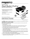 Presto Dual Basket ProFry User's Manual