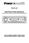 Power Acoustik PACD-507 User's Manual