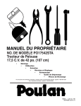 Poulan PO17542LT User's Manual