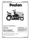 Poulan PO17542LT User's Manual