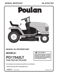 Poulan PO17542LT User's Manual