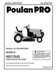Poulan PO17542LT User's Manual