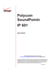 Polycom SoundPoint IP 601 User's Manual